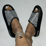 Purpdrank - Apricot Casual Rhinestone Round Shoes
