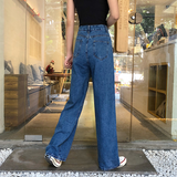 Purpdrank - High Waist Jeans For Women Vintage Long Denim Pants Female Vintage Casual Loose Full Length Wide Leg Pants Trousers