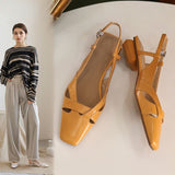Purpdrank - Fashion Casual Women Sandals Buckle Strap Footwear Heels Women Shoes Sandals Female Genuine Leather Girl Wedding Shoes Summer