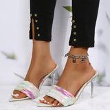 Purpdrank - Grey Fashion Sexy Patchwork Printing Pointed Out Door Shoes