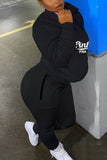 Purpdrank - Blue Fashion Sportswear Adult Letter Print O Neck Two Pieces