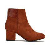 Purpdrank - Women's Chunky Heel Artificial Suede Ankle Booties