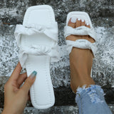 Purpdrank - White Casual Daily Patchwork Solid Color Square Comfortable Shoes