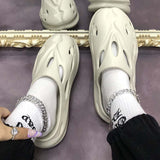 Purpdrank - Black Casual Hollowed Out Solid Color Round Comfortable Shoes