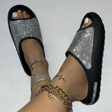 Purpdrank - Apricot Casual Daily Living Patchwork Rhinestone Round Comfortable Shoes