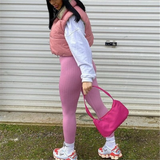 Purpdrank - Casual Woman Pink Light Short Puffer Vest Spring Fashion Ladies Warm Double-Side Outwear Female Streetwear Down Tank