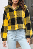 Purpdrank - Black Elegant Plaid Contrast Turndown Collar Outerwear