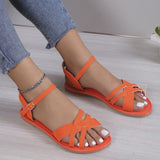 Purpdrank - Orange Casual Patchwork Round Comfortable Shoes