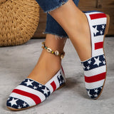 Purpdrank - White Red Casual Daily Patchwork Round Flats Shoes