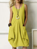 Purpdrank - Women's Sundress Knee Length Dress Sleeveless Summer Hot Casual Black Purple Yellow Orange Brown Gray Light Blue