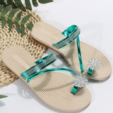Purpdrank - Green Fashion Casual Patchwork Rhinestone Round Comfortable Shoes