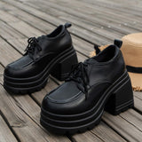 Purpdrank - Black Casual Frenulum Solid Color Round Out Door Wedges Shoes (Heel Height 3.94in)
