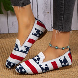 Purpdrank - White Red Casual Daily Patchwork Round Flats Shoes