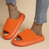 Purpdrank - Orange Fashion Casual Living Patchwork Solid Color Round Comfortable Shoes