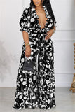 Purpdrank - White Casual Daily Floral Bandage Patchwork Printing Stringy Selvedge Smocking V Neck Half Sleeve Two Pieces
