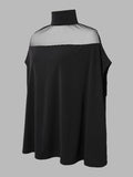 Purpdrank - Batwing Sleeves See-Through High-Neck Blouses&Shirts Tops