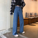 Purpdrank - High Waist Jeans For Women Vintage Long Denim Pants Female Vintage Casual Loose Full Length Wide Leg Pants Trousers