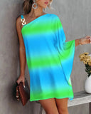 Purpdrank - Bat Sleeve Off Shoulder Metal Suspender Dress For Women