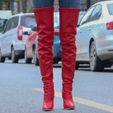 Purpdrank - Black Fashion Solid Color Pointed Stiletto High Boots
