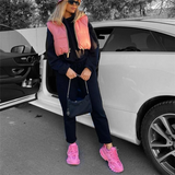 Purpdrank - Casual Woman Pink Light Short Puffer Vest Spring Fashion Ladies Warm Double-Side Outwear Female Streetwear Down Tank