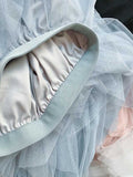 Purpdrank - Solid Color Irregular Tiered Gauze Skirt