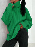 Purpdrank - Thick Casual Turtleneck Solid Color Knitted Sweater