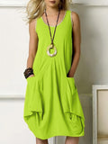 Purpdrank - Women's Sundress Knee Length Dress Sleeveless Summer Hot Casual Black Purple Yellow Orange Brown Gray Light Blue