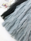 Purpdrank - Solid Color Irregular Tiered Gauze Skirt