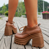Purpdrank - Black Casual Frenulum Solid Color Round Out Door Wedges Shoes (Heel Height 3.94in)