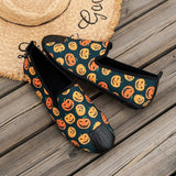 Purpdrank - Halloween Cream White Casual Patchwork Printing Round Comfortable Flats Shoes