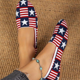 Purpdrank - White Red Casual Daily Patchwork Round Flats Shoes