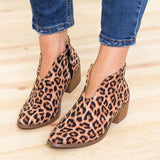 Purpdrank - Women Spring Ankle Boots Sexy Leopard Casual Shoes