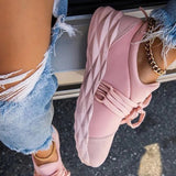 Purpdrank - White Fashion Casual Solid Color Breathable Sneakers