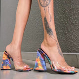Purpdrank - Multicolor Casual Patchwork Solid Color Square Out Door Wedges Shoes  (Heel Height 4.33in)