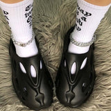 Purpdrank - Black Casual Hollowed Out Solid Color Round Comfortable Shoes