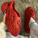 Purpdrank - White Casual Hollowed Out Round Comfortable Shoes