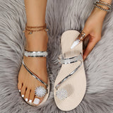 Purpdrank - Green Fashion Casual Patchwork Rhinestone Round Comfortable Shoes