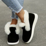 Purpdrank - Black Casual Patchwork Solid Color Round Flats Shoes