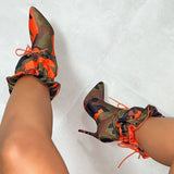 Purpdrank - Colour Casual Patchwork Frenulum Pointed Out Door Shoes (Heel Height 3.34in)