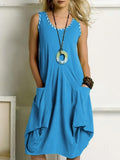 Purpdrank - Women's Sundress Knee Length Dress Sleeveless Summer Hot Casual Black Purple Yellow Orange Brown Gray Light Blue