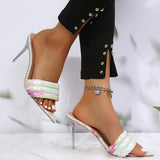 Purpdrank - Grey Fashion Sexy Patchwork Printing Pointed Out Door Shoes