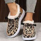 Purpdrank - White Casual Patchwork Printing Round Keep Warm Comfortable Flats Shoes