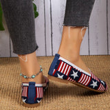 Purpdrank - White Red Casual Daily Patchwork Round Flats Shoes