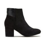 Purpdrank - Women's Chunky Heel Artificial Suede Ankle Booties