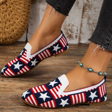 Purpdrank - White Red Casual Daily Patchwork Round Flats Shoes