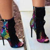 Purpdrank - Tassel Zipper Fashion High Heels