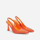 Purpdrank - Women Newbella Pointed Toe Beaded Heel Cutout Stiletto