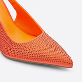Purpdrank - Women Newbella Pointed Toe Beaded Heel Cutout Stiletto