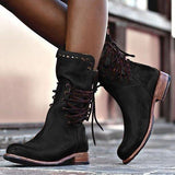 Purpdrank - Fashion Beaded Strap Martin Boots