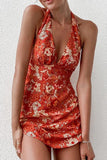 Purpdrank - Print Halter Neck Backless Mini Dress